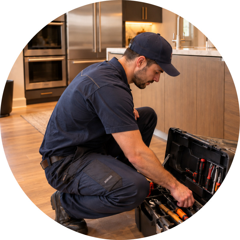 HomeServe technician helping a homeowner